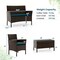 Costway 4 PCS Patio Furniture Set with Washable Cushions and Tempered Glass Coffee Table Beige/Black/Navy/Grey/Turquoise/Red/Blue/Orange